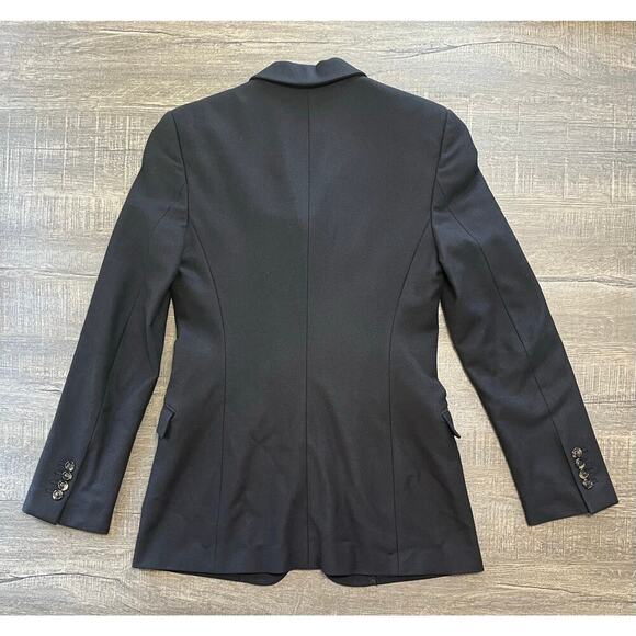 Piazza Sempione Women's Jacket IT. 40 Wool & Cashmere 4 Button Blazer, Black. - Picture 2 of 9